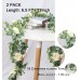  2Pack 13ft Artificial Eucalyptus Flower Garland with Fake Silk Rose Flower Vine Eucalyptus Leaves Greenery Garland for Wedding Arch Table Decor (Champagne)