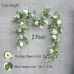 2Pack 13ft Artificial Eucalyptus Flower Garland with Fake Silk Rose Flower Vine Eucalyptus Leaves Greenery Garland for Wedding Arch Table Decor (Champagne)