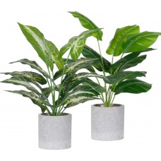 2 Pack Fake Plants Artificial Potted Faux Plants for Office Desk Home Farmhouse Decor