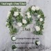 Der Rose 2Pack 12ft Artificial Rose Vine Fake Flower Garland Silk White Rose Hanging Garland for Wedding Arch Backdrop Table Party Wall Decor