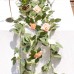 Der Rose 3 Pack 24ft Artificial Flower Garland Fake Rose Vine Hanging Silk Flowers for Wedding Arch Backdrop Table Party Wall Decoration (White& Pink)