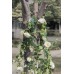 Der Rose 2Pack 13ft Artificial Eucalyptus Flower Garland with White Fake Silk Flower Vine Eucalyptus Leaves Greenery Garland for Wedding Arch Table Decor