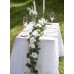 2pcs (13Ft) Artificial Rose Vine Fake Silk Flower Garland Hanging Rose lvy for Wedding Arch Decor (White)