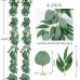 4 Packs 6.2 Feet Artificial Silver Dollar Eucalyptus Leaves Garland with Willow Vines Twigs Leaves String for Doorways Greenery Garland Table Runner Garland Indoor Outdoor.