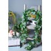 4 Packs 6.2 Feet Artificial Silver Dollar Eucalyptus Leaves Garland with Willow Vines Twigs Leaves String for Doorways Greenery Garland Table Runner Garland Indoor Outdoor.
